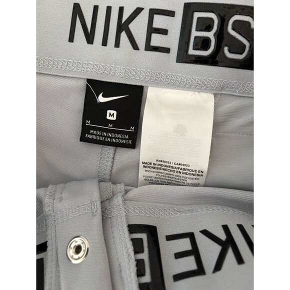 Nike BSBL Grip Waistband Mens Gray Baseball Knickers w/Green Piping Size M - Picture 3 of 7